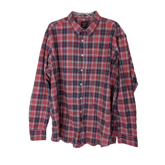 Untuckit Button Up 3XL Tall Red Plaid Santa Barbara Shirt Casual Outdoor - Picture 1 of 9